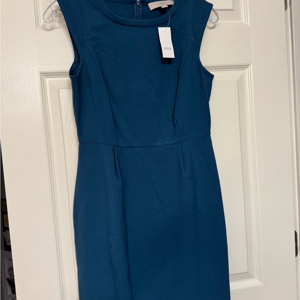 LOFT Teal Sleeveless Midi Dress - Picture 3 of 4